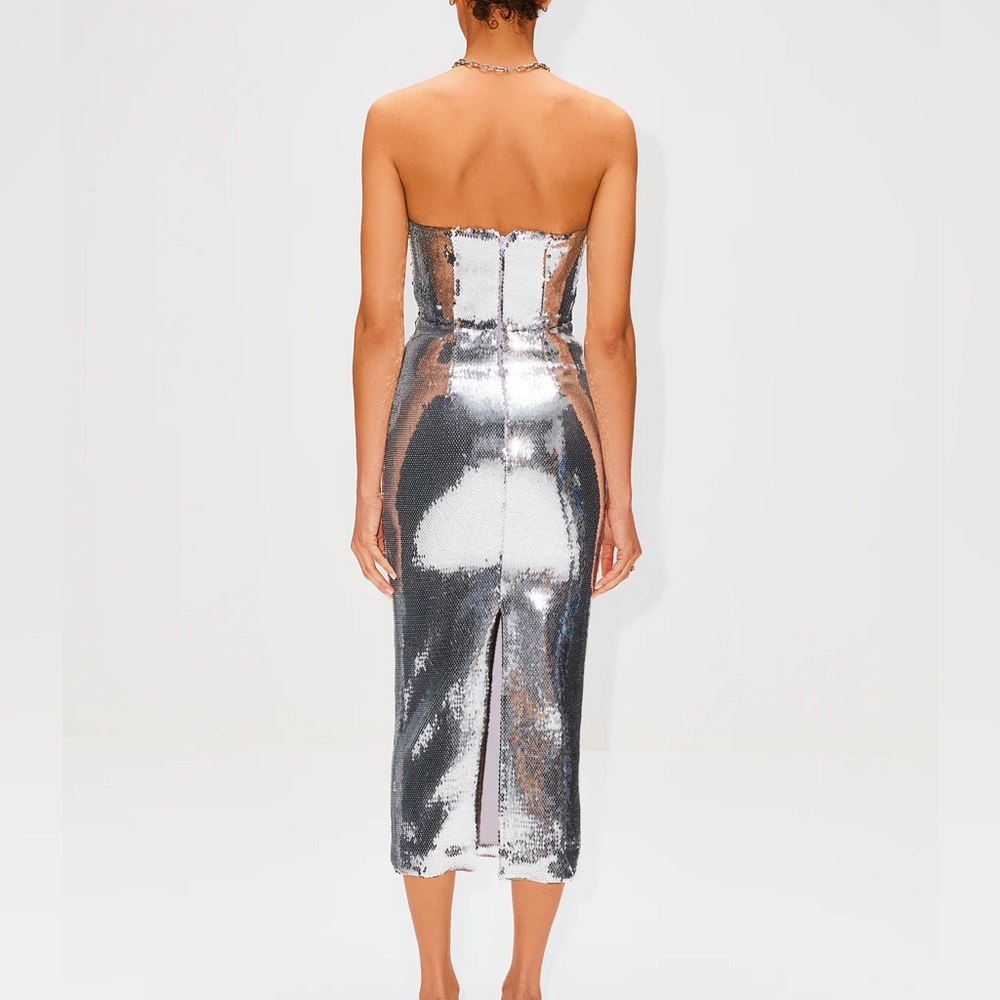 Alex Perry Hunter MIDI Dress Silver - Picture 7 of 10
